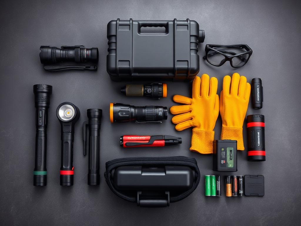 Public safety equipment including flashlights, PPE and rugged cases